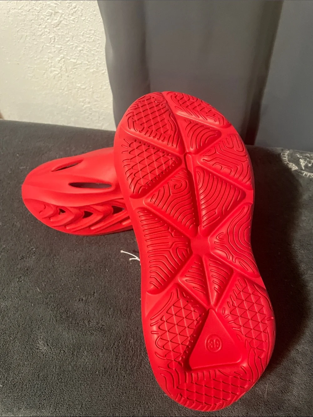 Men's Red Slip-On Foam Sandals - Lightweight Ventilated Design NWOT